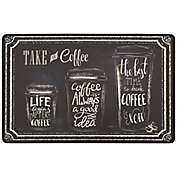 &quot;Take a Coffee&quot; Gelness 20&quot; x 39&quot; Kitchen Mat in Black