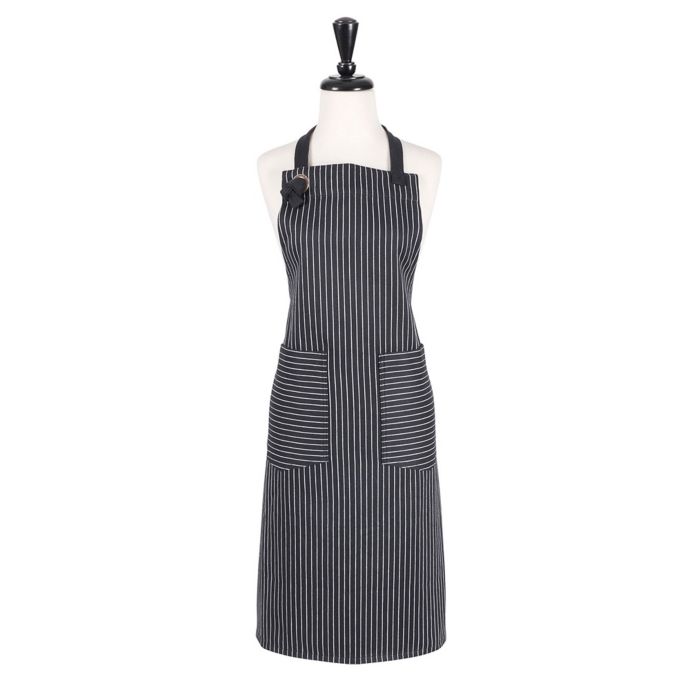 Tailor Pinstripe Apron in Black | Bed Bath & Beyond