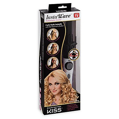 KISS® Ceramic Instawave Automatic Hair Curler in Black/White | Bed Bath &  Beyond