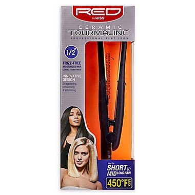 KISS&reg; .5-Inch Ceramic Tourmaline Flat Iron in Black. View a larger version of this product image.