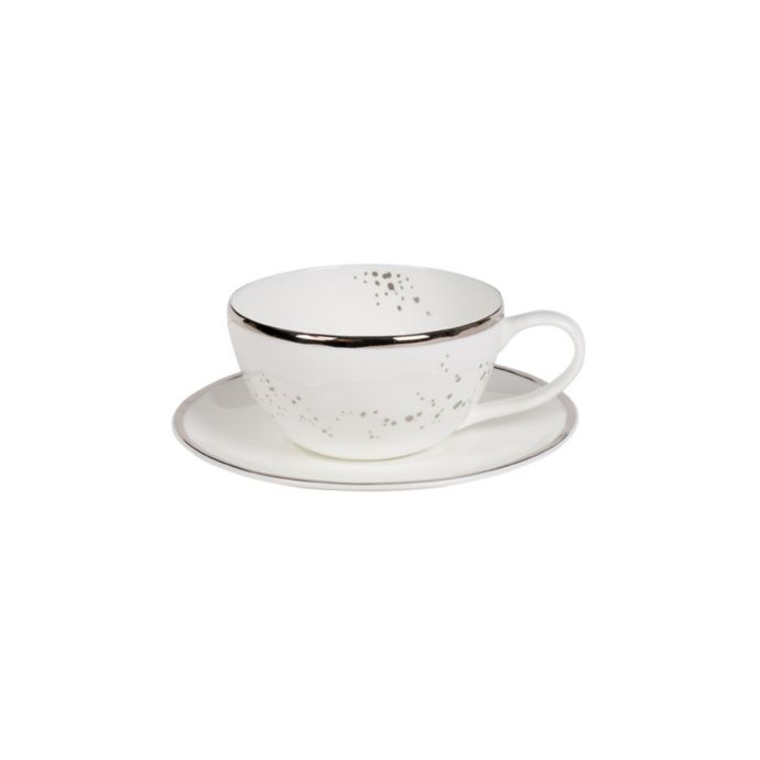 Olivia & Oliver™ Harper Splatter Platinum Cup and Saucer Bed Bath and
