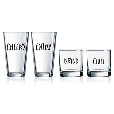 Novelty Word Glassware Collection. View a larger version of this product image.