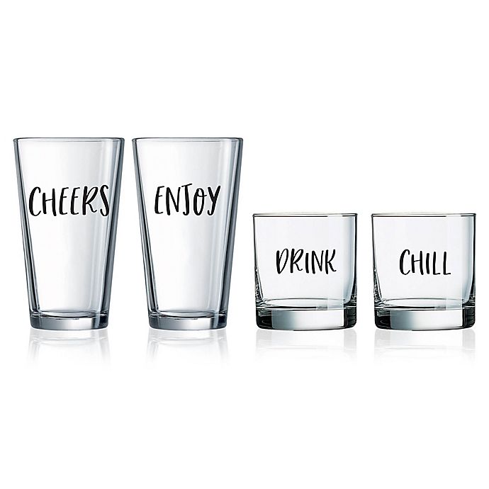 Alternate image 1 for Novelty Word Glassware Collection
