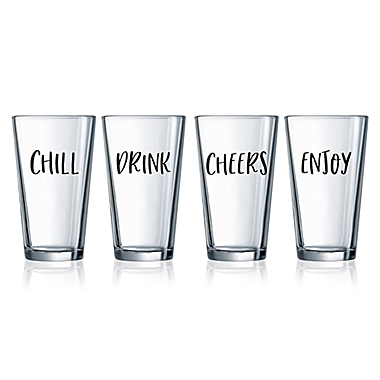Novelty Word Cooler Glasses (Set of 4). View a larger version of this product image.