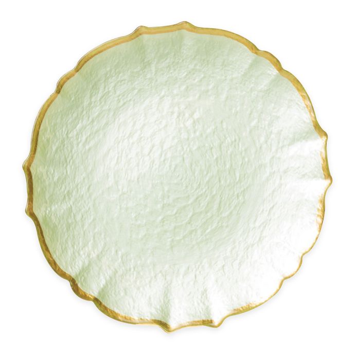 viva by VIETRI Pastel Glass Charger Plate in Pistachio Bed Bath & Beyond