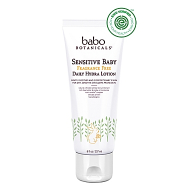 Babo Botanicals&reg; 8 fl. oz. Sensitive Baby Fragrance-Free Daily Hydra Baby Lotion. View a larger version of this product image.