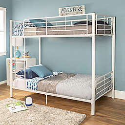 Forest Gate Riley Twin Metal Bunk Bed in  White