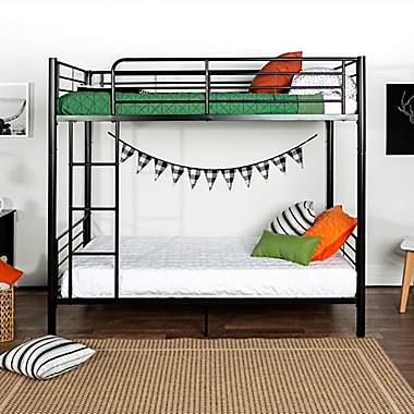 Forest Gate Riley Twin Metal Bunk Bed in Black. View a larger version of this product image.