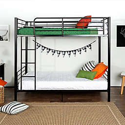 Forest Gate Riley Twin Metal Bunk Bed in Black