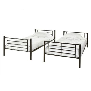Forest Gate Riley Twin Metal Bunk Bed in Black. View a larger version of this product image.