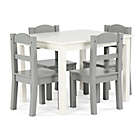 Alternate image 0 for Tot Tutors 5-Piece Wooden Table and Chairs Set in White/Grey
