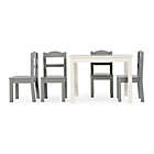 Alternate image 2 for Tot Tutors 5-Piece Wooden Table and Chairs Set in White/Grey