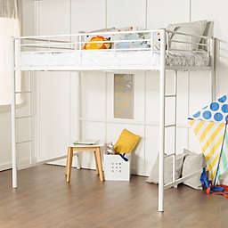 Forest Gate Riley Full Size Metal Loft Bed in White