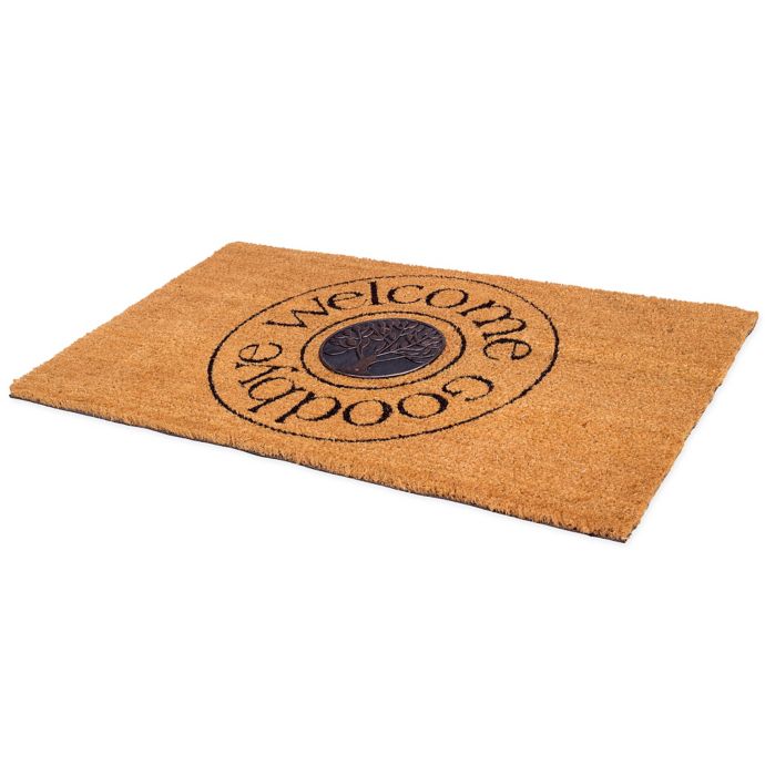 Fab Habitat Welcome Goodbye Emblem 18 X 30 Coir Door Mat In