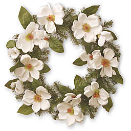 National Tree Company® North Valley® Spruce Magnolia Wreath in White
