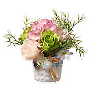 National Tree Company 7-Inch Artificial Flower Assortment in Woven Basket