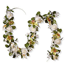 National Tree Company® 72-Inch Artificial Cattleya, Calla Lily and Rose Garland in White