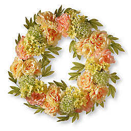 National Tree Company® 24-Inch Peony Artificial Wreath in Cream
