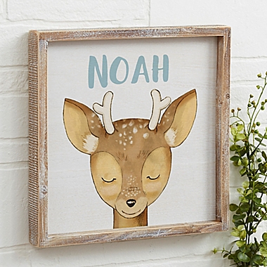 Woodland Deer 12-Inch x 12-Inch Barnwood Frame Wall Art. View a larger version of this product image.