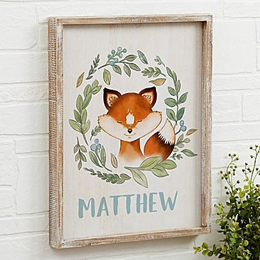 Woodland Fox 14-Inch x 18-Inch Barnwood Frame Wall Art. View a larger version of this product image.