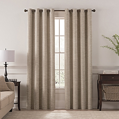 Chantal 84-Inch Grommet Room Darkening Window Curtain Panel in Linen. View a larger version of this product image.