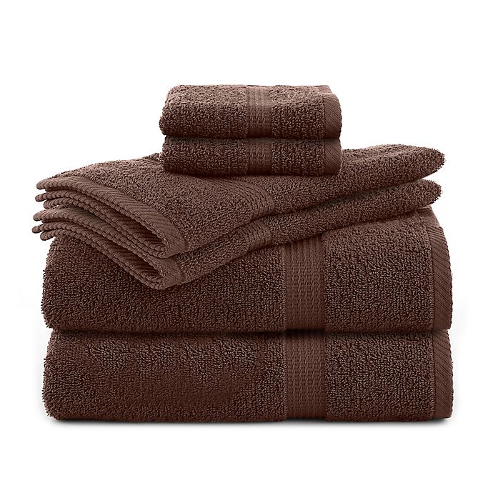 Utica Essentials 6Piece Bath Towel Set in Brown Bed