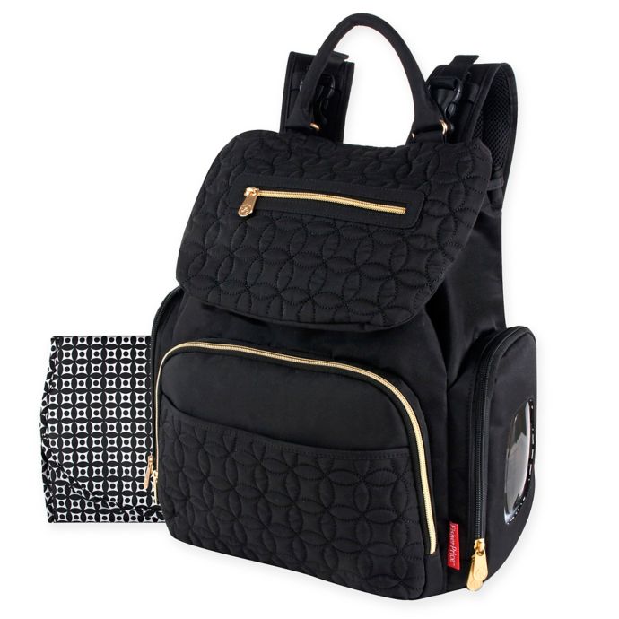 Fisher Price® Hayden Quilted Backpack Diaper Bag in Black | buybuy BABY