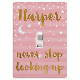 "Never Stop Looking Up" Switch Plate Cover in Pink