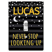 &quot;Never Stop Looking Up&quot; Light Switch Cover in Black