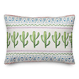 Designs Direct Aztec Cactus Throw Pillow in Green