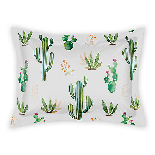 Alternate image 1 for Designs Direct Small Cactus Pillow Sham in Green