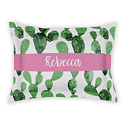 Designs Direct Watercolor Cactus Pillow Sham in Green