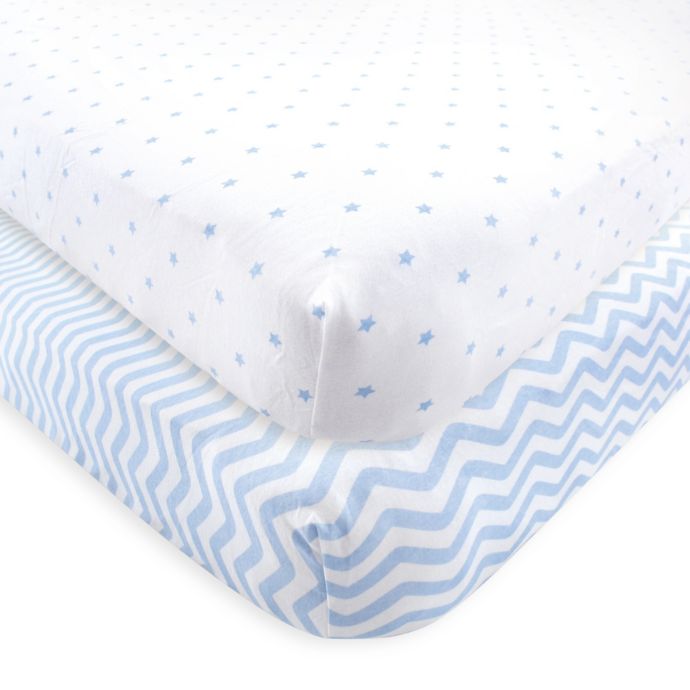 Luvable Friends 2 Pack Chevron And Dots Fitted Crib Sheets In