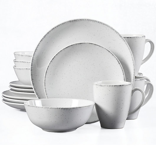 Alternate image 1 for Urban Loft® Liam 16-Piece Dinnerware Set in White/Grey Speckle