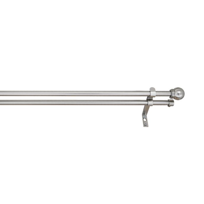 Versailles Home Fashions Adjustable Double Curtain Rod in Pewter Bed Bath and Beyond Canada