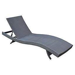 Armen Living® Cabana Patio Wicker Chaise Lounge Chair in Black