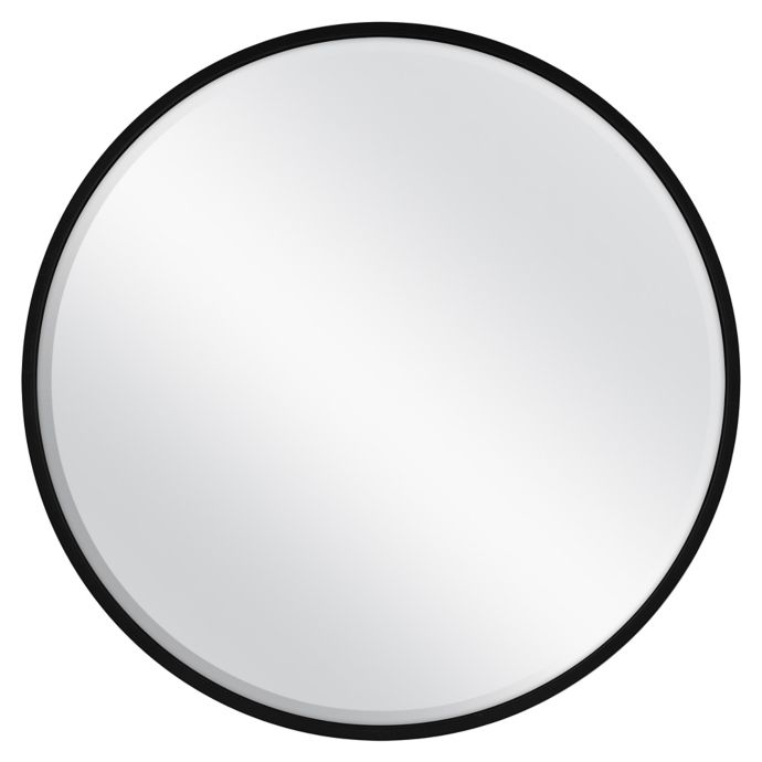 26-Inch Round Metal Mirror in Black | Bed Bath and Beyond ...