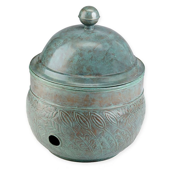 Good Directions Brass Key West Hose Pot With Lid In Blue Verde