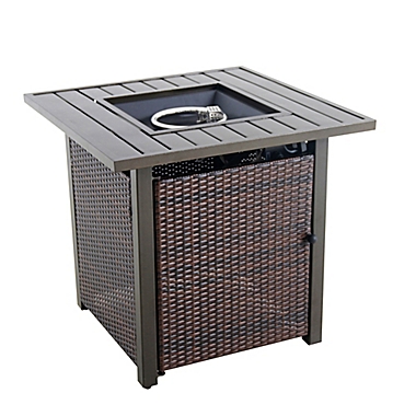 Wicker 26-Inch Propane Fire Pit with Cover. View a larger version of this product image.