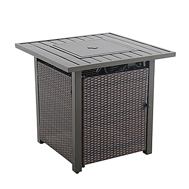 Wicker 26-Inch Propane Fire Pit with Cover. View a larger version of this product image.