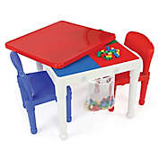 Humble Crew Building Blocks Compatible Construction Table with 2 Chairs in White/Red/Blue
