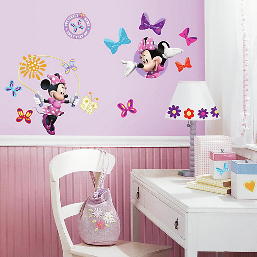 Roomates Minnie Mouse Bow Tique L Stick Wall Decals Baby - Minnie Mouse Wall Decals For Baby