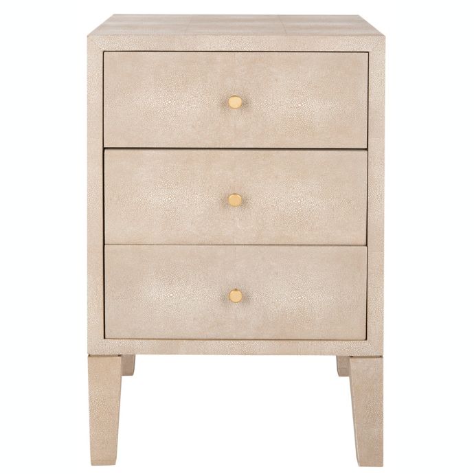 Safavieh Delana 3 Drawer Nightstand In Beige Bed Bath Beyond