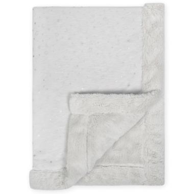 Just Born&reg; Sparkle Sherpa Blanket in Grey. View a larger version of this product image.