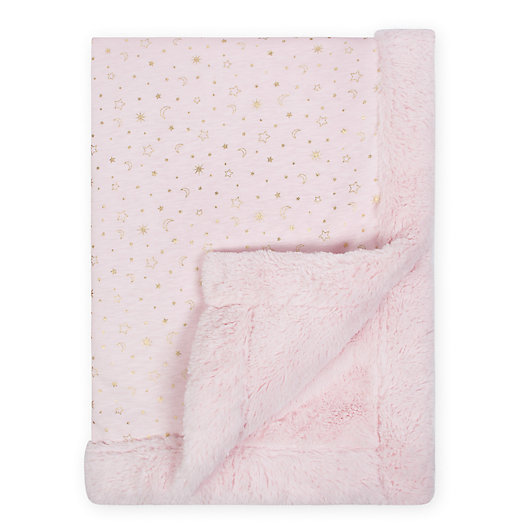 Alternate image 1 for Just Born® Sparkle Sherpa Blanket in Pink