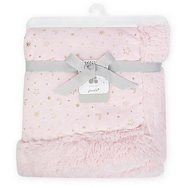 Just Born&reg; Sparkle Sherpa Blanket in Pink. View a larger version of this product image.