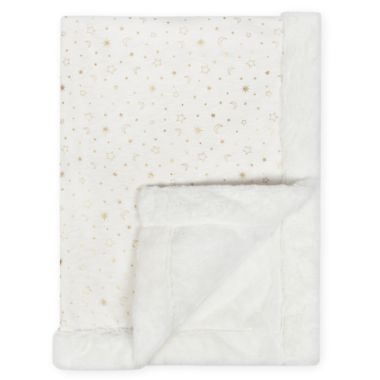 Just Born&reg; Sparkle Sherpa Blanket in White. View a larger version of this product image.