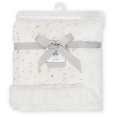 Just Born&reg; Sparkle Sherpa Blanket in White. View a larger version of this product image.