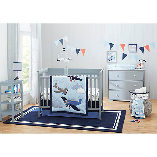 Alternate image 1 for carter's® Take Flight 4-Piece Crib Bedding Set in Blue