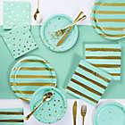 Alternate image 0 for Foil Dots, Stripes and Solid 73-Piece Party Supply Kit in Mint Green/Gold